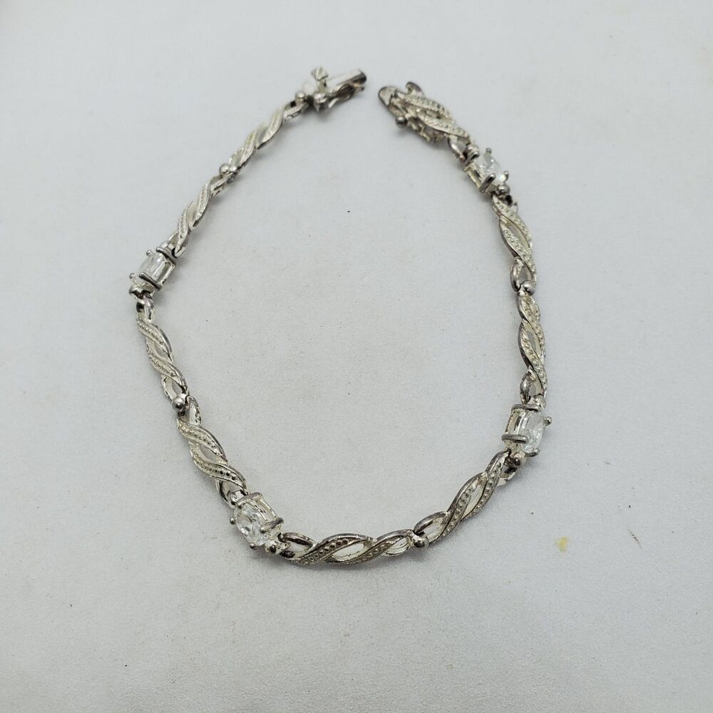 7.25" Sterling Silver and CZ Tennis Bracelet 925